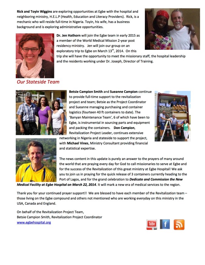 Egbe Missionaries 20146